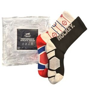 ChalkTalk Sports Hockey Performance Athletic Mid-Calf Socks 2 Pair Adult Rink